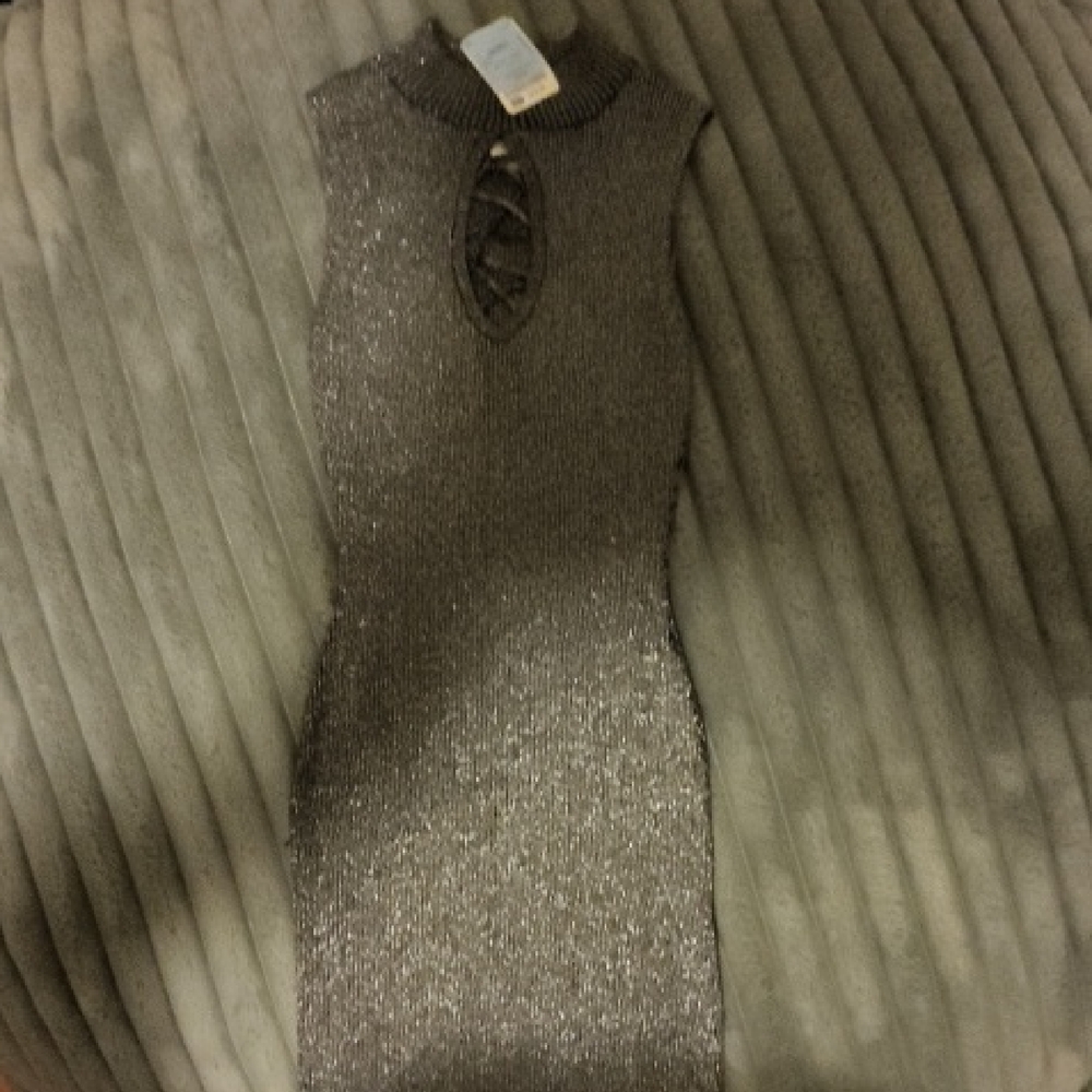 Say What? Shimmering Sleeveless Silver Dress
